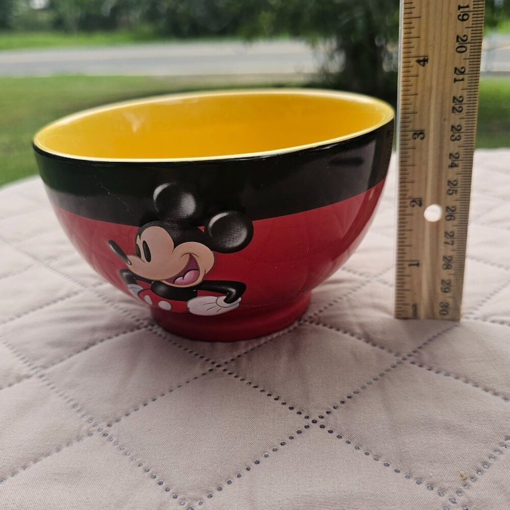 Disney Parks Mickey Mouse 3D Red Cereal Soup Bowl   Face on Front  Rear on Back - Picture 8 of 12